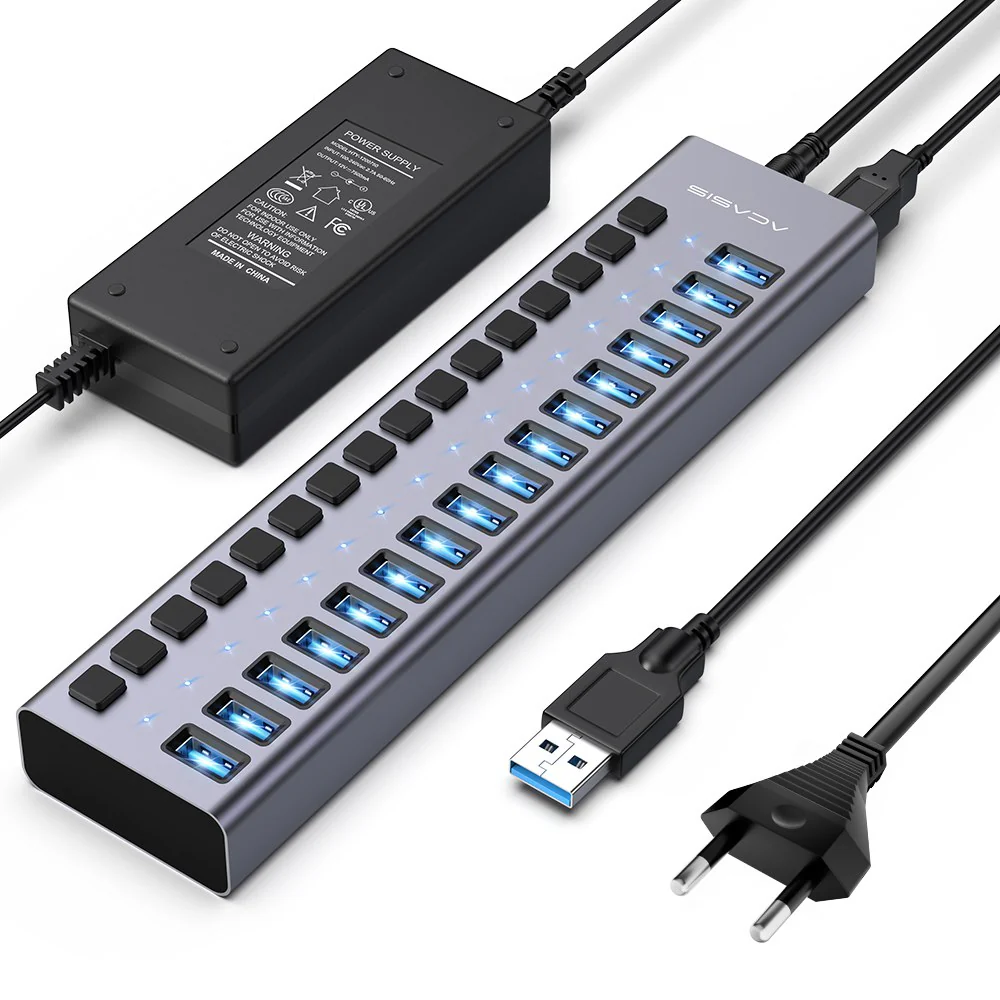 Acasis 16 Ports USB 3.1 Hub with Individual On/Off Switches Splitter - Image 10