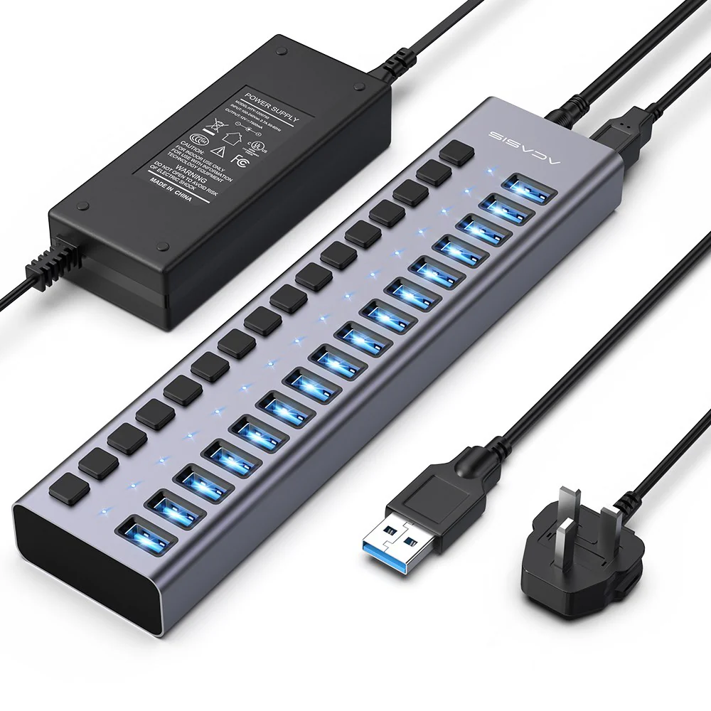 Acasis 16 Ports USB 3.1 Hub with Individual On/Off Switches Splitter - Image 11