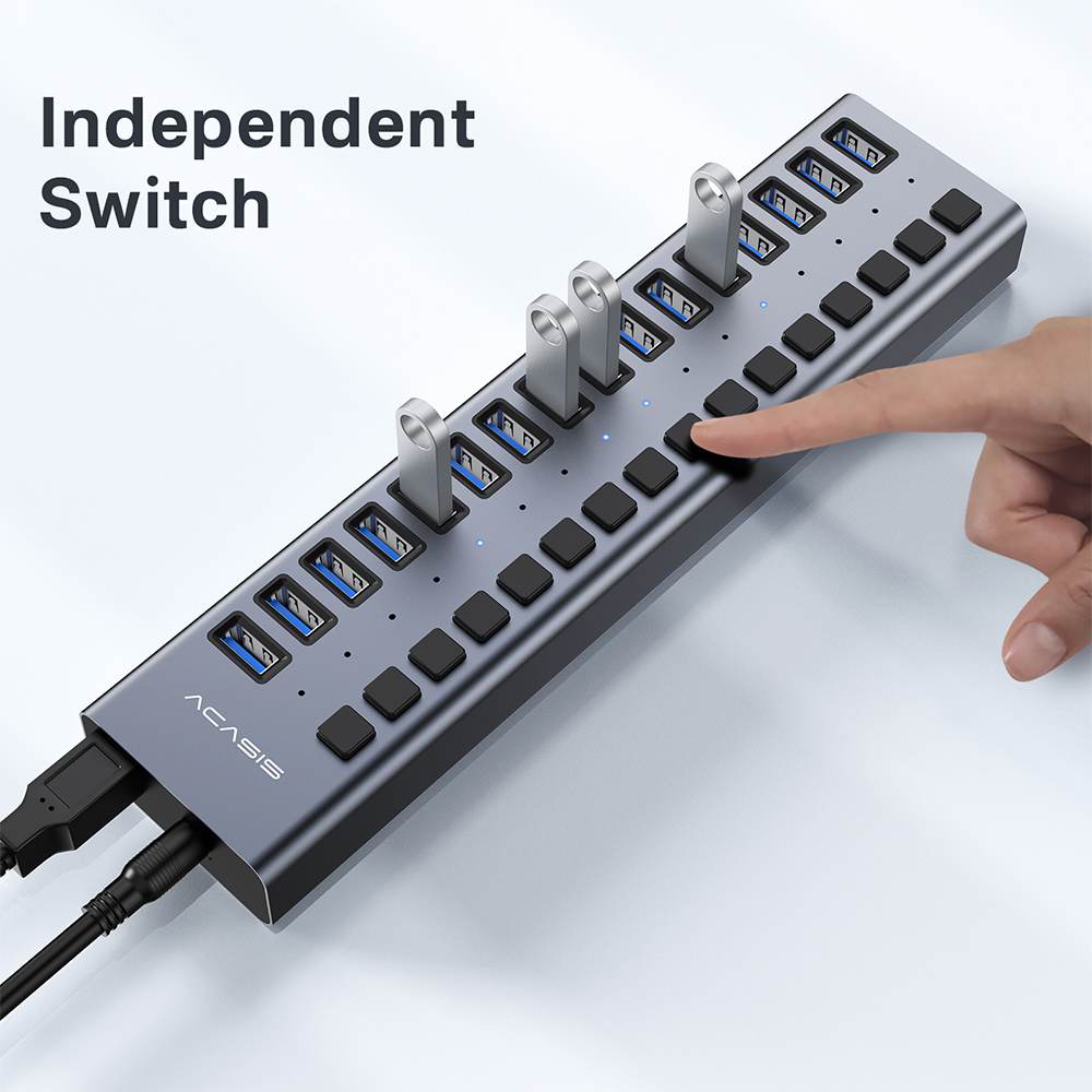 Acasis 16 Ports USB 3.1 Hub with Individual On/Off Switches Splitter - Image 7