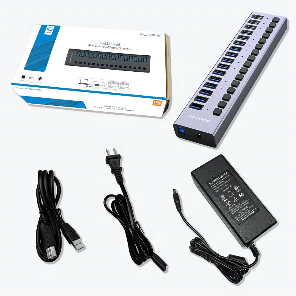 Acasis 16 Ports USB 3.1 Hub with Individual On/Off Switches Splitter - Image 9